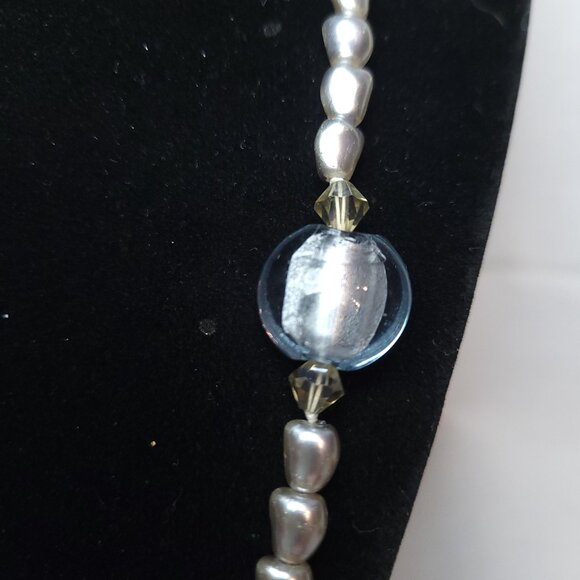 Faux Pearl and Glass Necklace - Picture 3 of 3